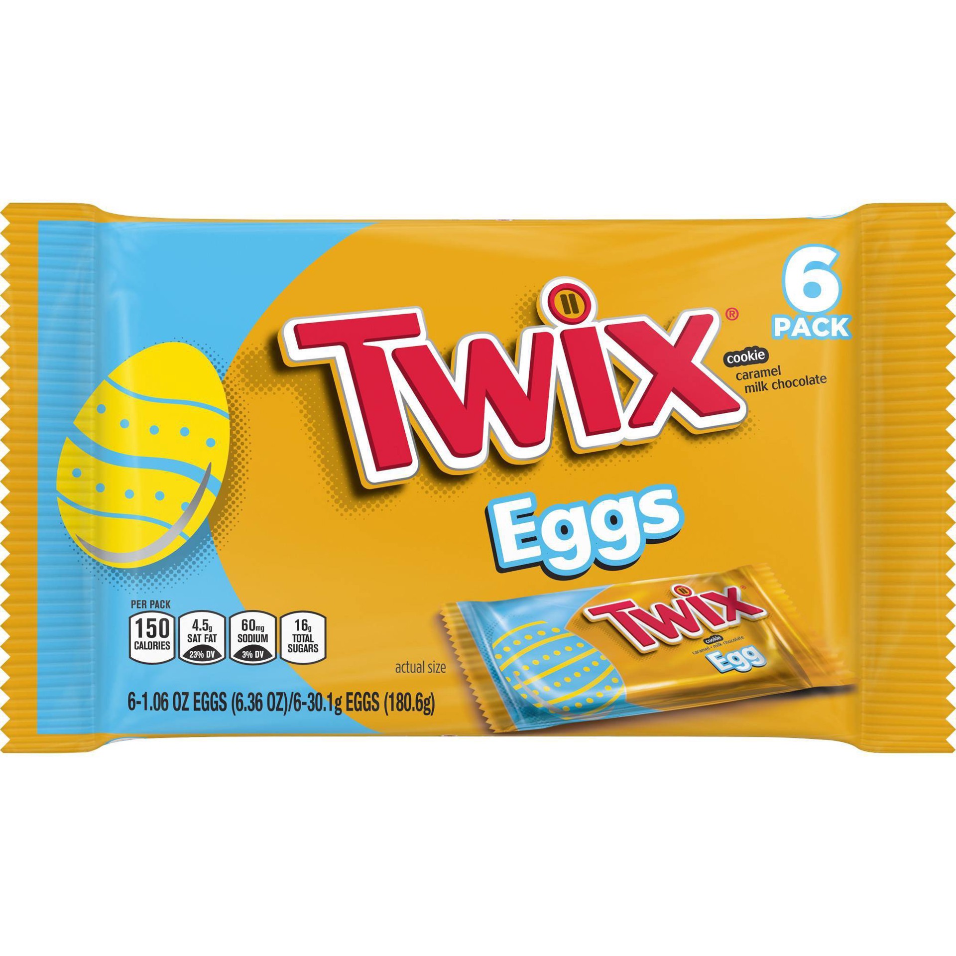 slide 1 of 1, Twix Chocolate Easter Eggs Candy Caramel Cookie - 6.36oz/6ct, 6.36 oz, 6 ct