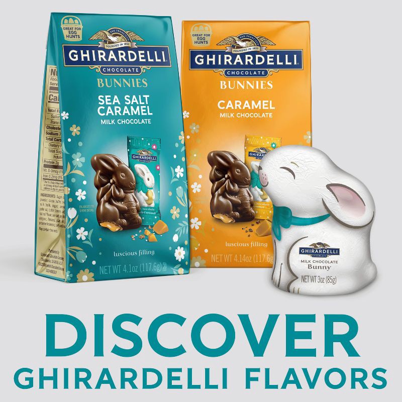 slide 2 of 6, Ghirardelli Easter Milk Chocolate Sea Salt Caramel Bunnies - 4.1oz, 4.1 oz