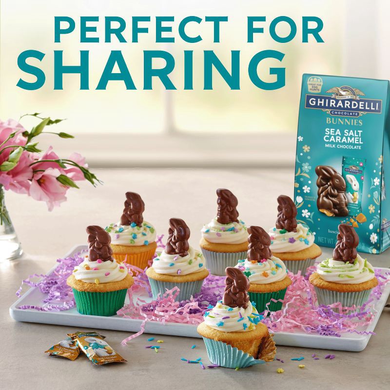 slide 4 of 6, Ghirardelli Easter Milk Chocolate Sea Salt Caramel Bunnies - 4.1oz, 4.1 oz