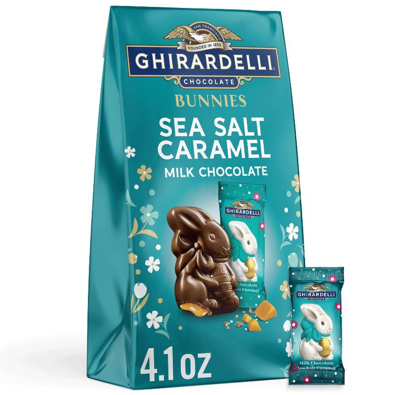 slide 1 of 6, Ghirardelli Easter Milk Chocolate Sea Salt Caramel Bunnies - 4.1oz, 4.1 oz