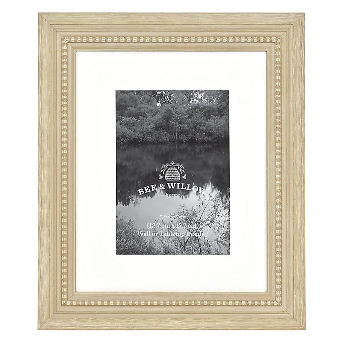 slide 1 of 4, Bee & Willow Home Bee & Willow Beaded Wood Matted Picture Frame - Natural, 5 in x 7 in