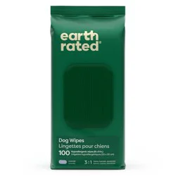 Earth Rated Thick Hypoallergenic Pet Grooming Wipes - Lavender Scent - 100ct