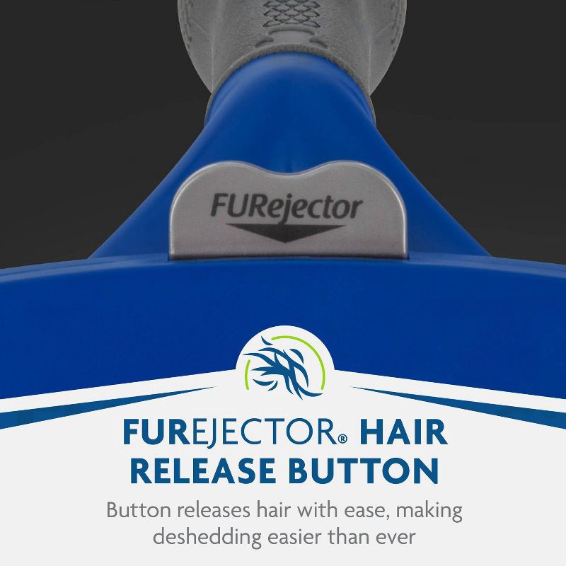 slide 8 of 9, Furminator Undercoat Long Hair Deshedding Tool For Dogs - Blue L, 1 ct