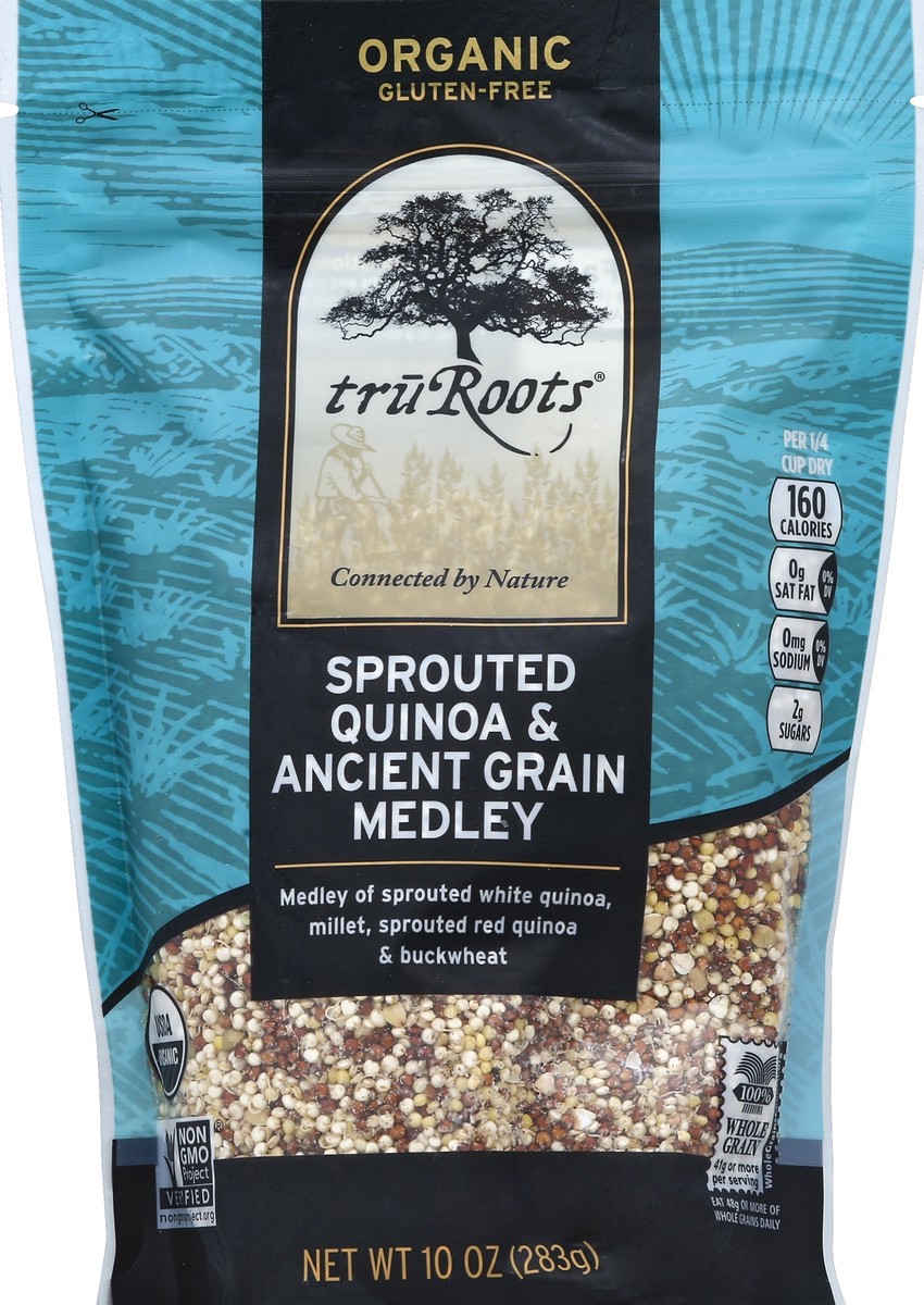 slide 3 of 6, truRoots Organic Sprouted Quinoa and Ancient Grain Blend, 10 Ounces, Certified USDA Organic, Non-GMO Project Verified, 10 oz