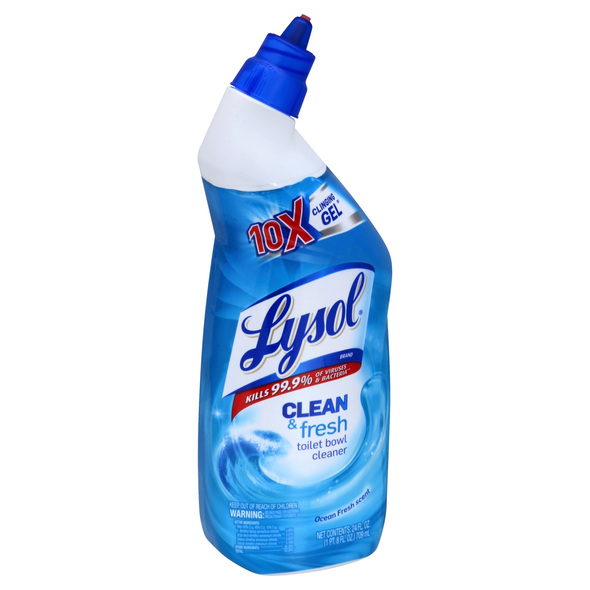 slide 1 of 2, Lysol Cling Toilet Bowl Cleaner, Spring Waterfall, 24 oz