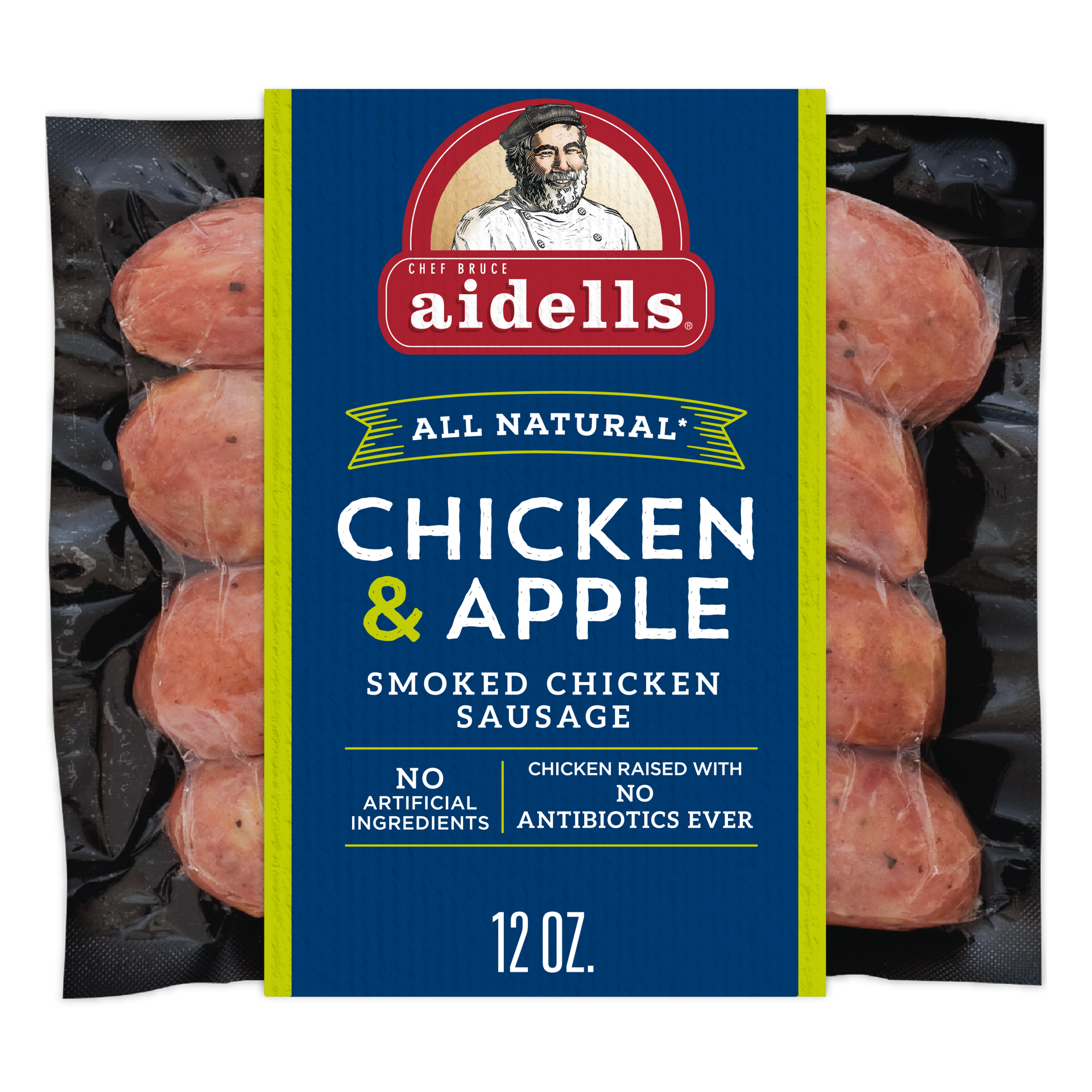 slide 1 of 7, Aidells Smoked Chicken Sausage, Chicken & Apple, 12 oz. (4 Fully Cooked Links), 340.19 g