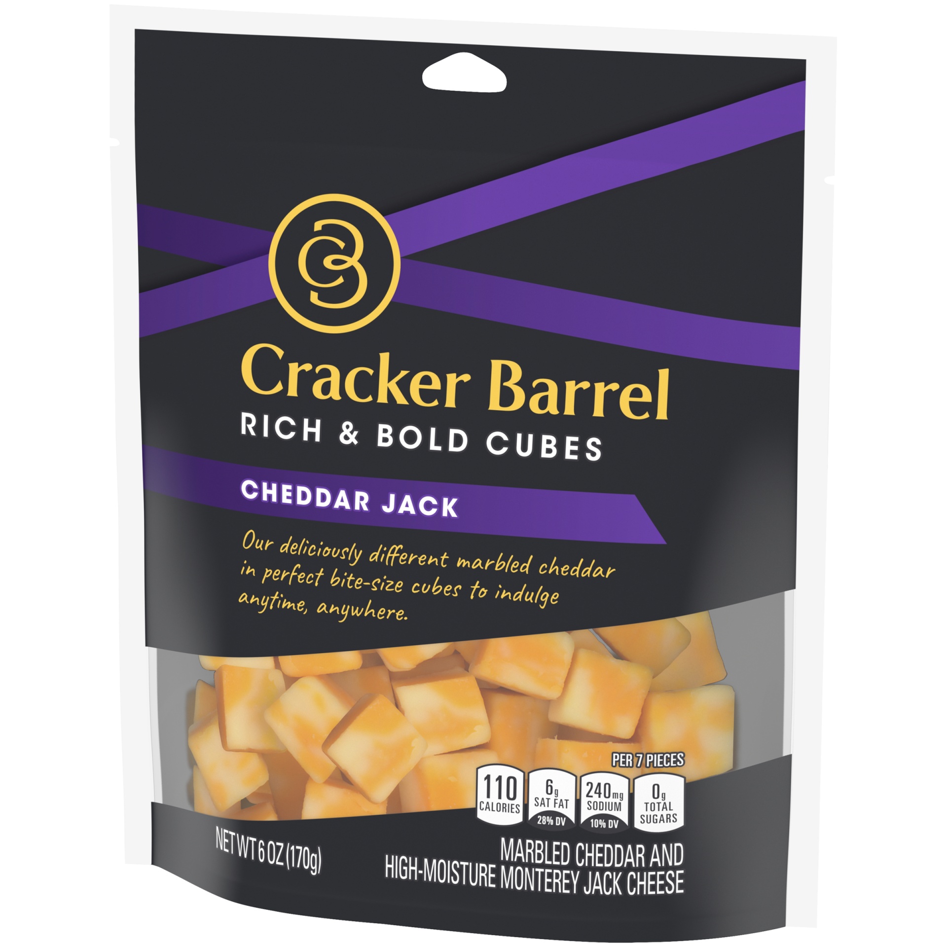 Cracker Barrel Rich & Bold Cheddar Jack Marbled Cheese Cubes 6 oz Shipt