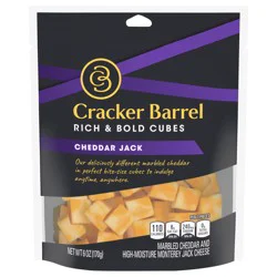 Cracker Barrel Rich & Bold Cheddar Jack Marbled Cheese Cubes, 6 oz Bag
