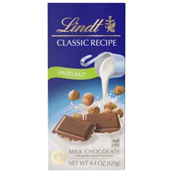 Lindt CLASSIC RECIPE Hazelnut Milk Chocolate Candy Bar, 4.4 oz.