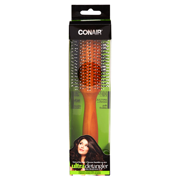 slide 1 of 1, Conair Ultra Detangler Styling Brush Round, 1 ct