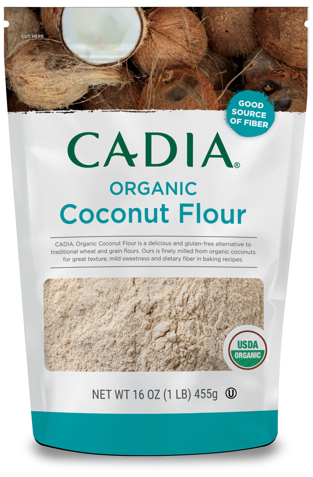 slide 1 of 1, Cadia Organic Coconut Flour, 16 oz