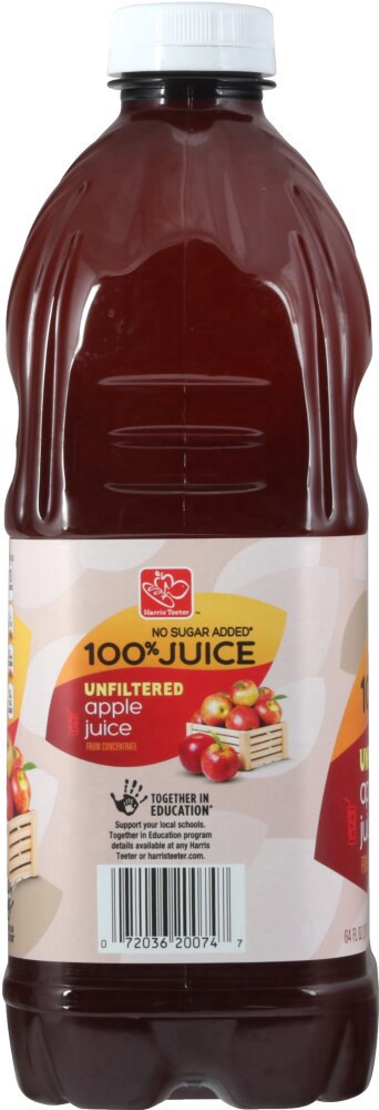 slide 4 of 4, Harris Teeter™ No Sugar Added Unfiltered 100% Apple Juice, 64 fl oz