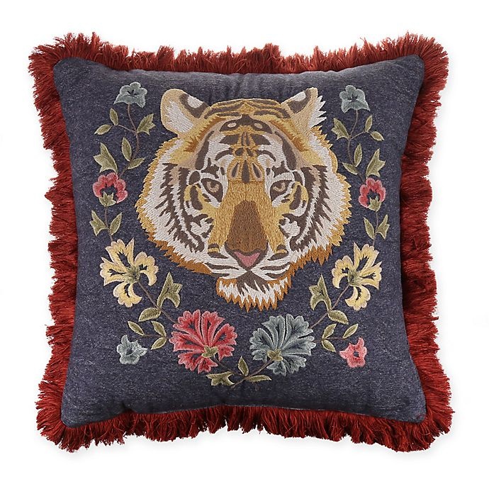 slide 1 of 2, Global Caravan Floral Tiger Throw Pillow, 1 ct