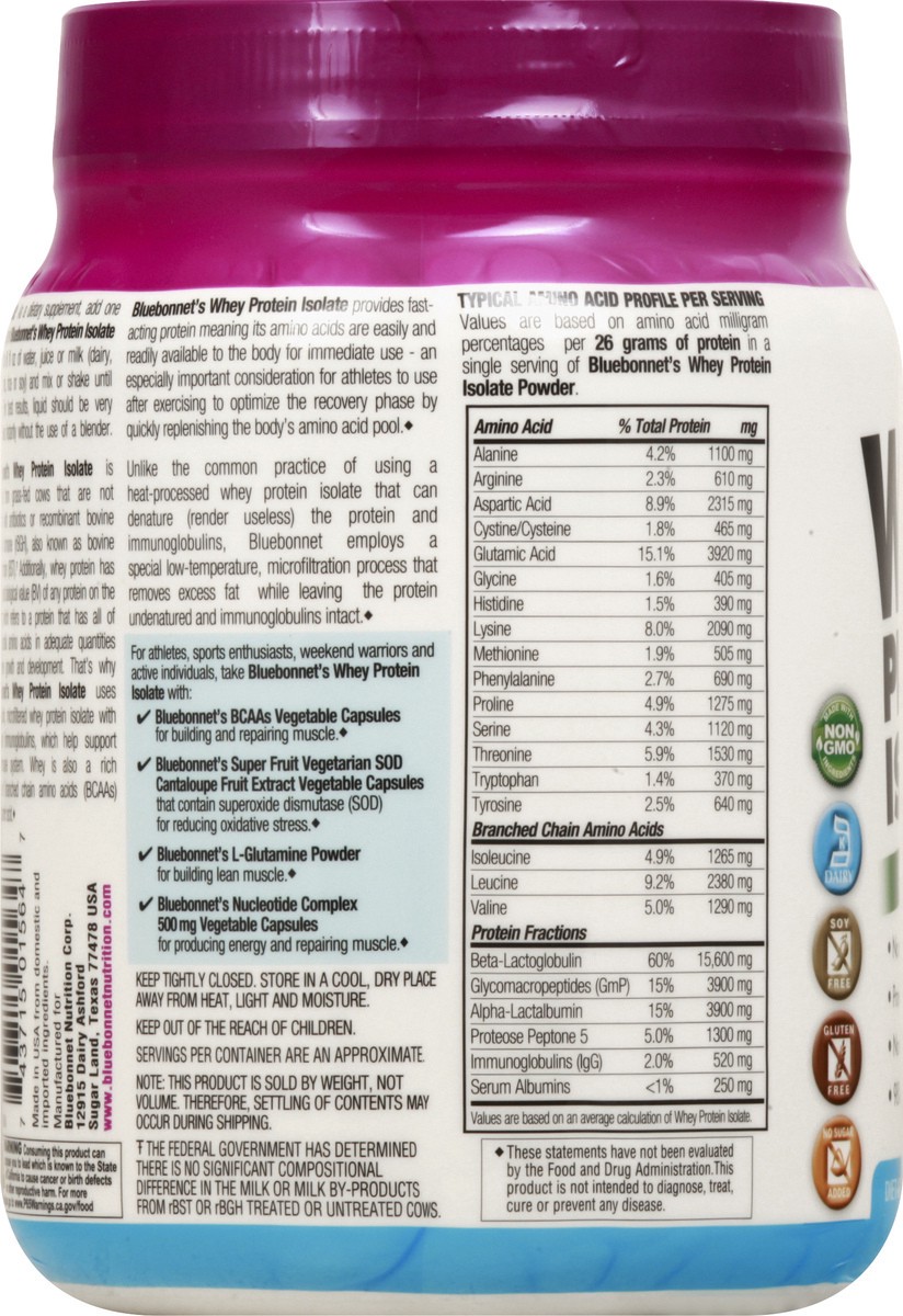 slide 6 of 12, Bluebonnet Nutrition Whey Protein Vanilla, 1 ct