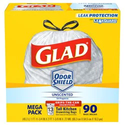 Glad OdorShield Tall Kitchen Drawstring Trash Bags