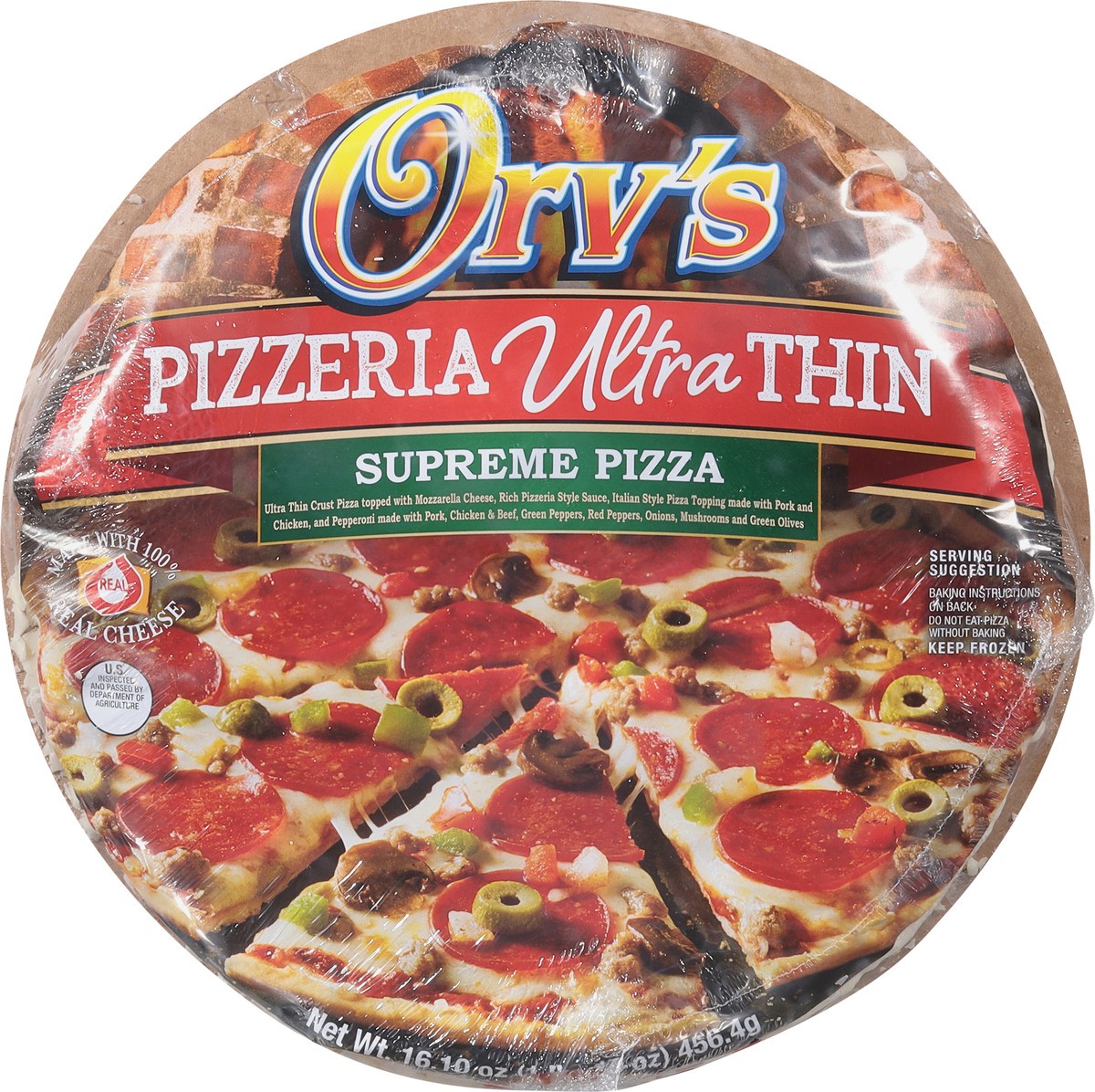 slide 8 of 11, Orv's Ultra Thin Supreme Pizza, 19.5 oz