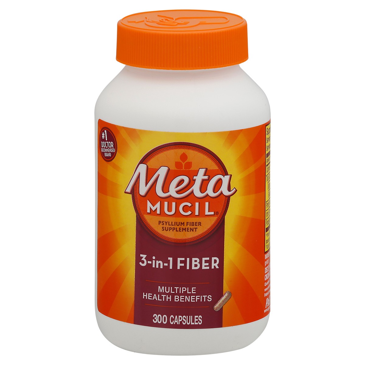 slide 7 of 13, Metamucil Multi-health Psyllium Fiber Supplement Capsules, 300 ct