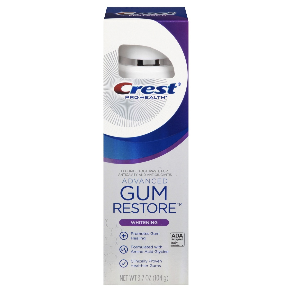 slide 1 of 1, Crest Pro Health Advanced Gum Restore Whitening Fluoride Toothpaste, 3.7 oz