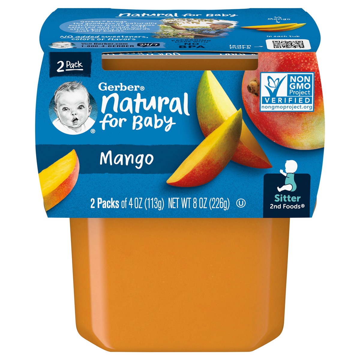 slide 1 of 9, Gerber Mango Baby Food, 2 ct; 4 oz