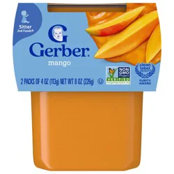 Gerber 2nd Foods Natural for Baby Baby Food, Mango, 4 oz Tubs (2 Pack)