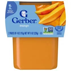 Gerber 2nd Foods Natural for Baby Baby Food, Mango, 4 oz Tubs (2 Pack)
