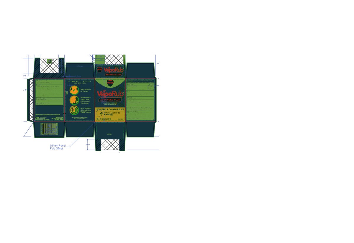 slide 4 of 10, Vicks VapoRub Advanced Plus, Powerful Cough Suppressant, Topical Chest Rub & Analgesic Ointment, Medicated Vicks Vapors, Fast Cough Relief, 2.82oz, 2.82 oz