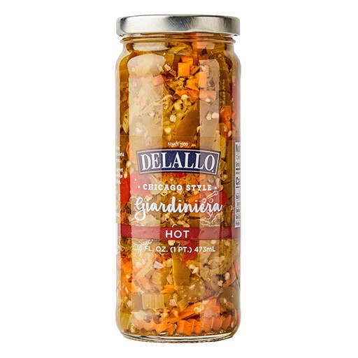 slide 1 of 1, Delallo Hot Chic Giardiniera, 16 oz