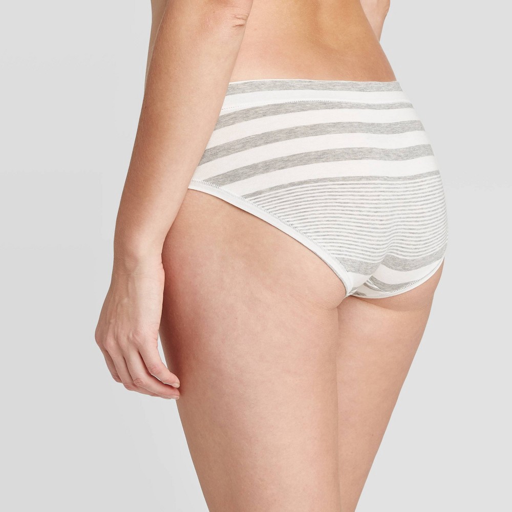 Women's Comfort Hipster Underwear - Auden Heather Gray Striped XL 1 ct