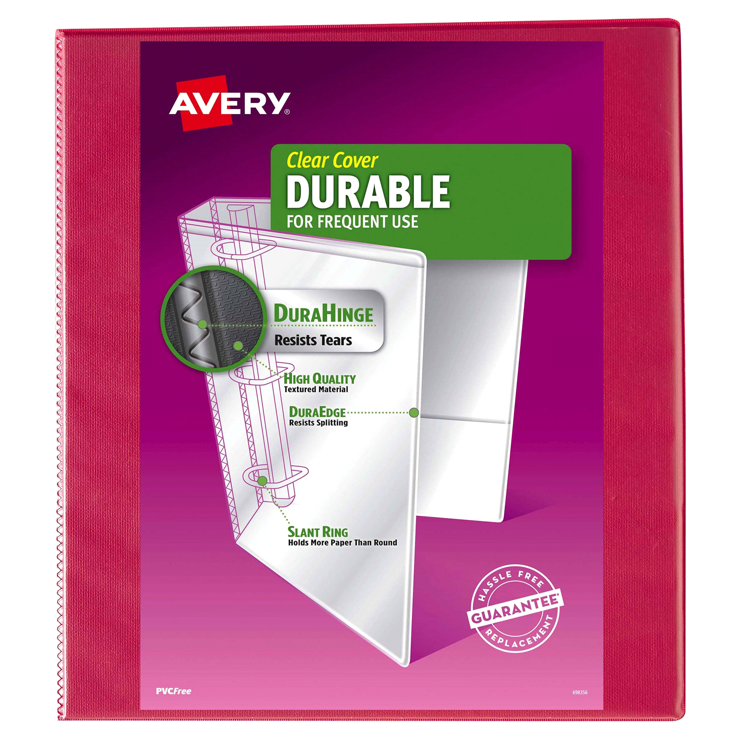 slide 1 of 1, Avery 1 Inch Clear Cover Binders 1 ea, 1 ct