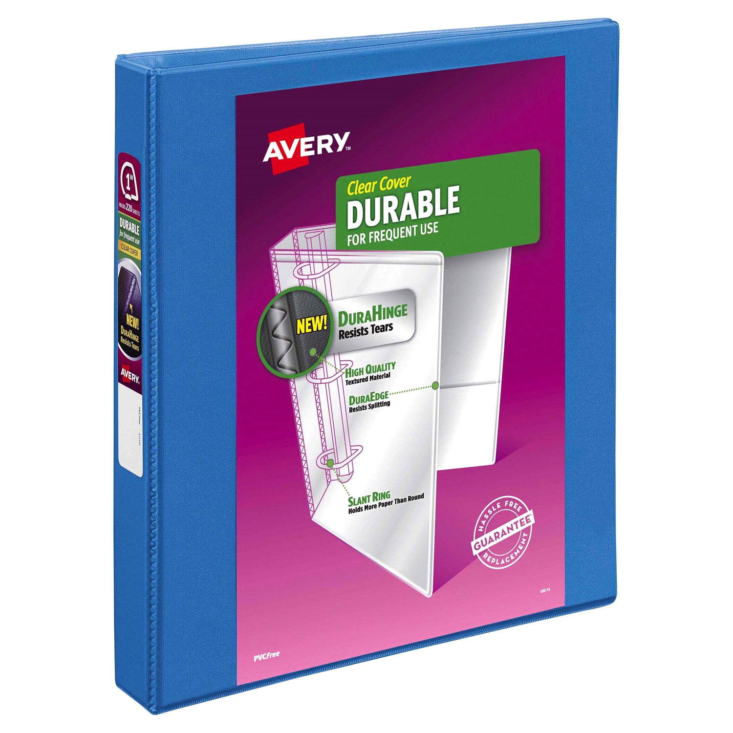 slide 1 of 2, Avery Durable View Binder with 1 Ring 17831, Blue, 1 ct