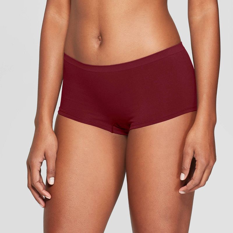slide 1 of 2, Women's Seamless Boy Shorts - Auden™ Berry Red XS, 1 ct