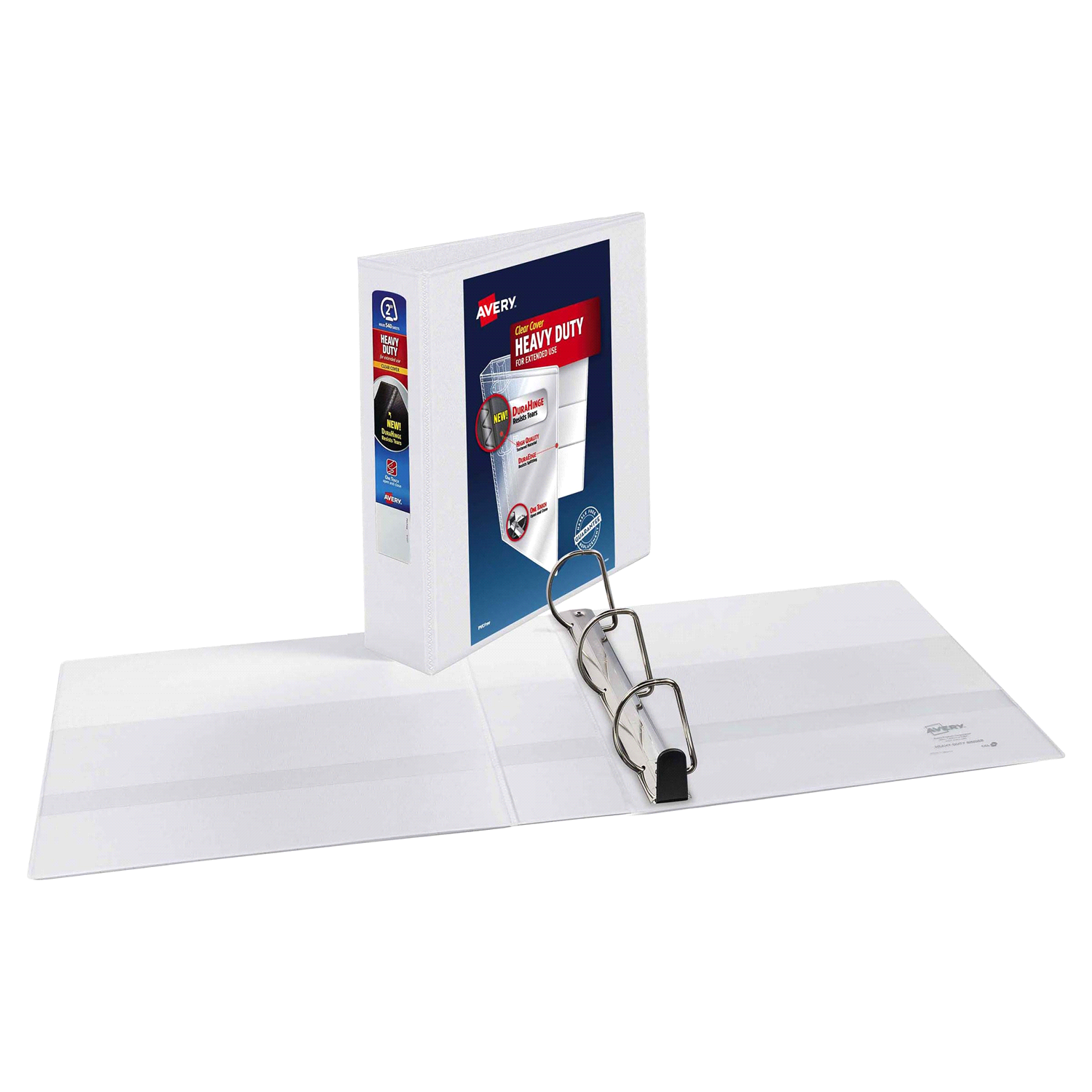 slide 2 of 2, Avery 2 Inch Heavy Duty Clear Cover Binder 1 ea, 1 ct