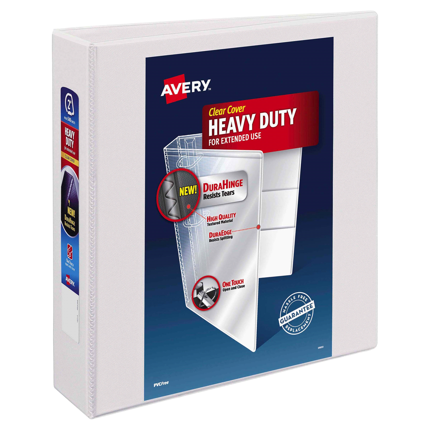 slide 1 of 2, Avery 2 Inch Heavy Duty Clear Cover Binder 1 ea, 1 ct