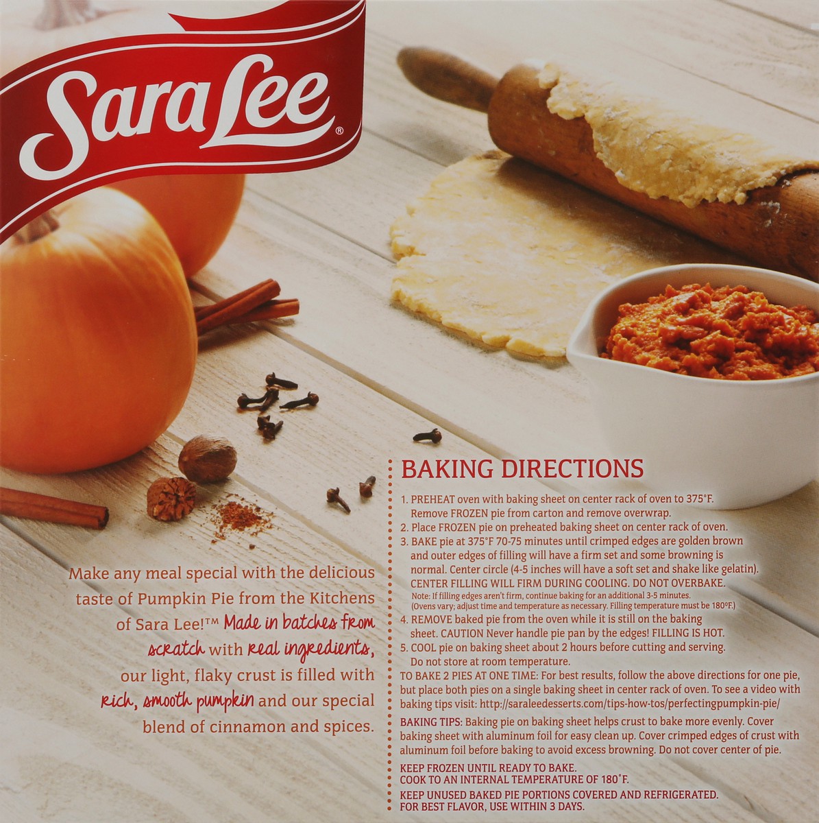 slide 9 of 12, Sara Lee Pumpkin Pie with Pumpkin & Spices 34 oz, 34 oz