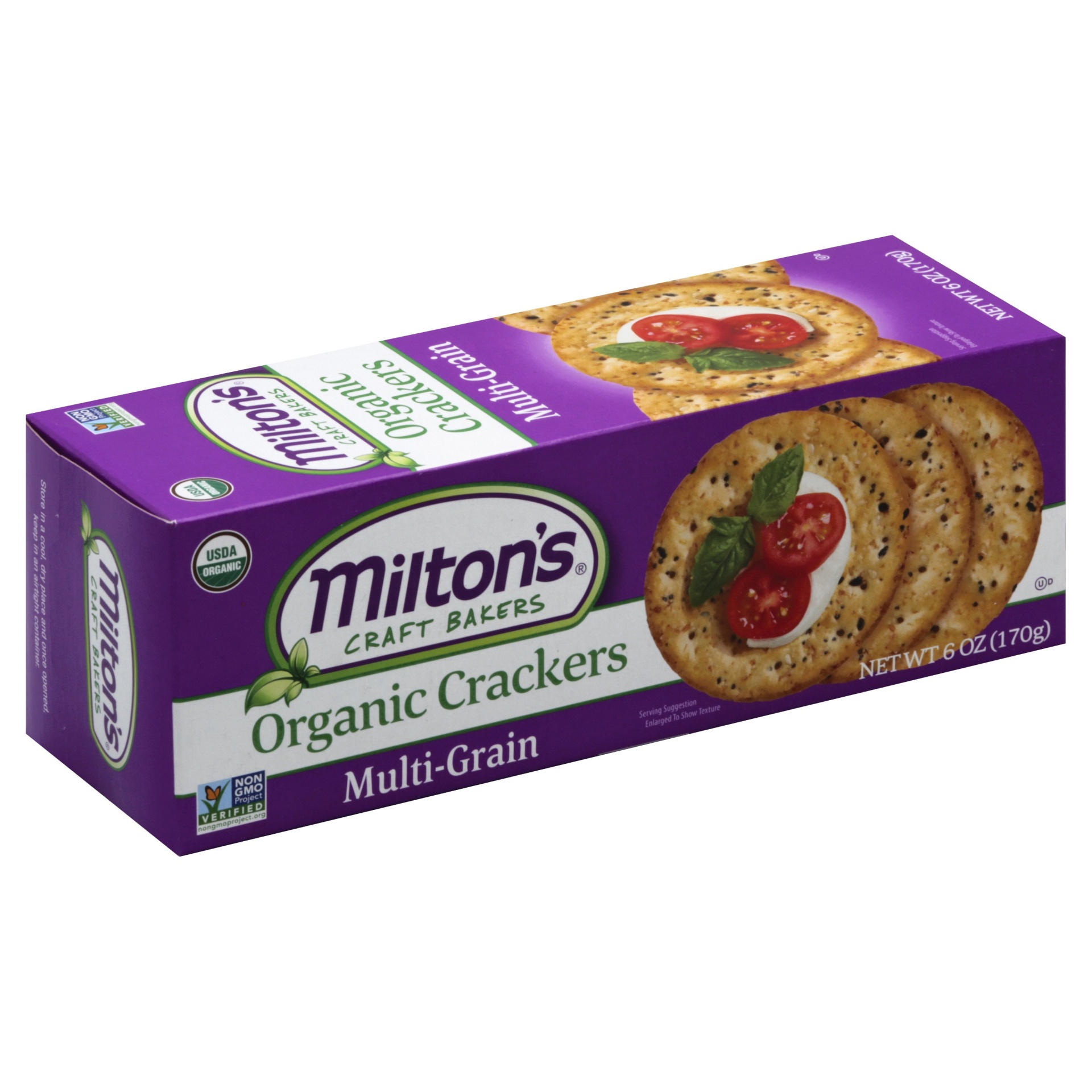 slide 1 of 4, Milton's Baked Crackers, Original Multi-Grain, 8.3 oz