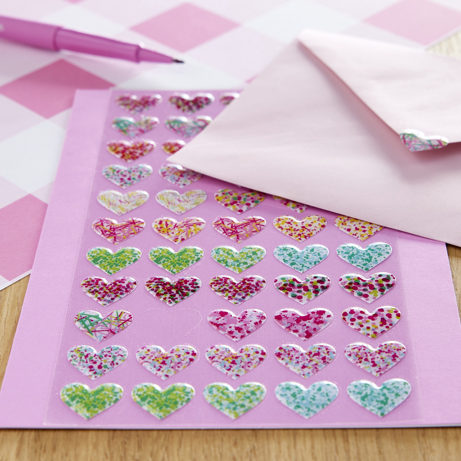 slide 3 of 4, Confetti Heart Stickers By Recollections, 3.875 in x 7 in
