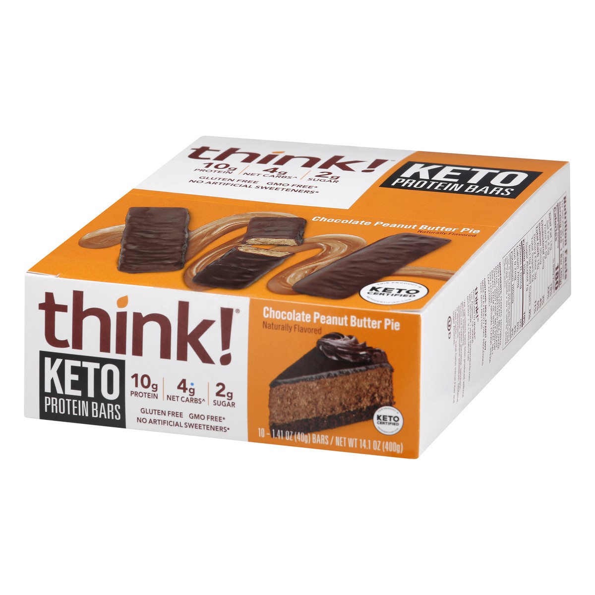 slide 6 of 9, think! Delight Chocolate Peanut Butter Pie Protein Bar 10 - 1.41 oz Bars, 10 ct; 1.41 oz