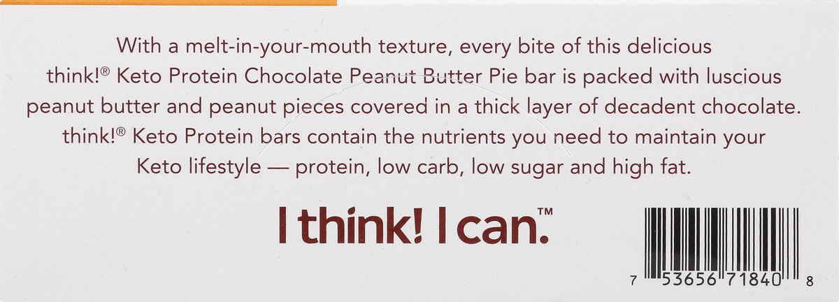 slide 9 of 9, think! Delight Chocolate Peanut Butter Pie Protein Bar 10 - 1.41 oz Bars, 10 ct; 1.41 oz