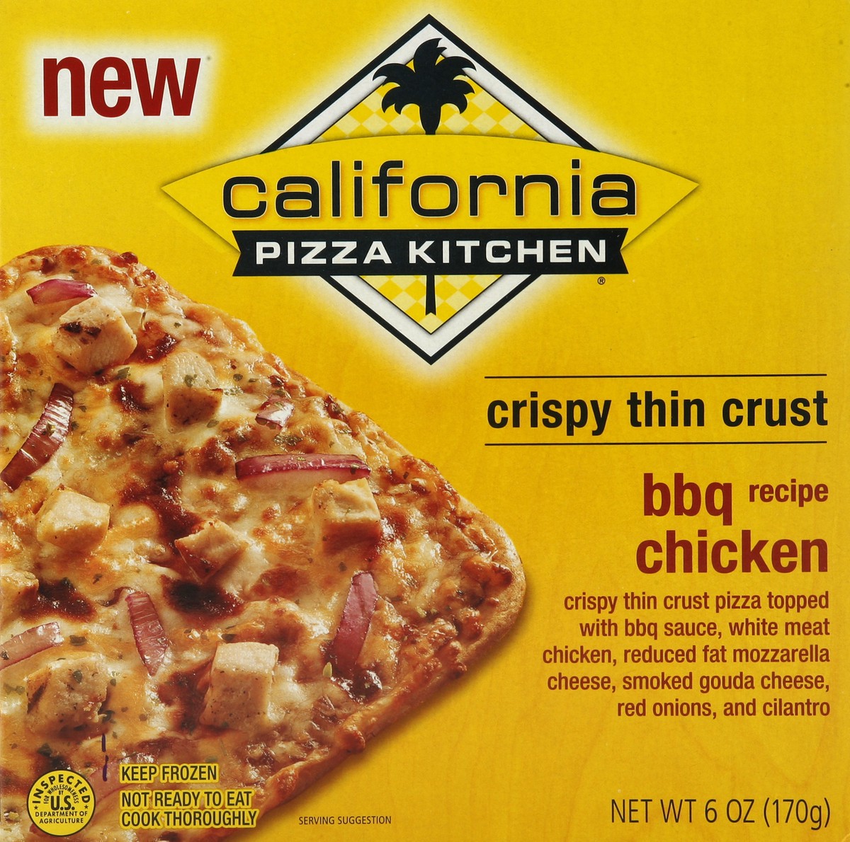 slide 4 of 4, California Pizza Kitchen Crispy Thin Crust BBQ Recipe Chicken Pizza, 64 oz
