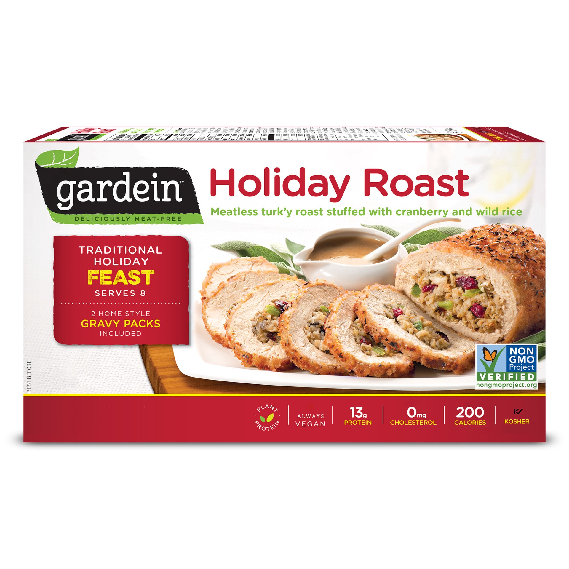 slide 1 of 2, Gardein Holiday Plant-Based Roast, Vegan, Frozen, 40 oz., 40 oz