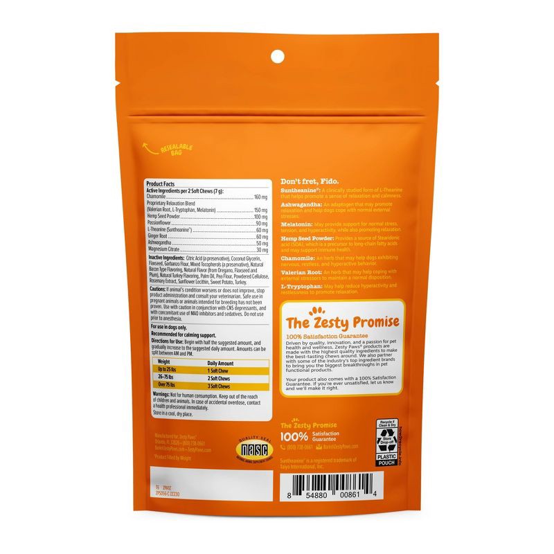 slide 2 of 7, Zesty Paws Advanced Behavior Calming Soft Chews for Dogs - Turkey Flavor - 60ct, 60 ct