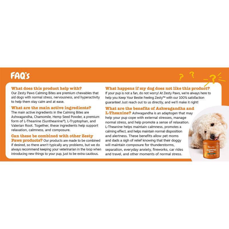 slide 5 of 7, Zesty Paws Advanced Behavior Calming Soft Chews for Dogs - Turkey Flavor - 60ct, 60 ct
