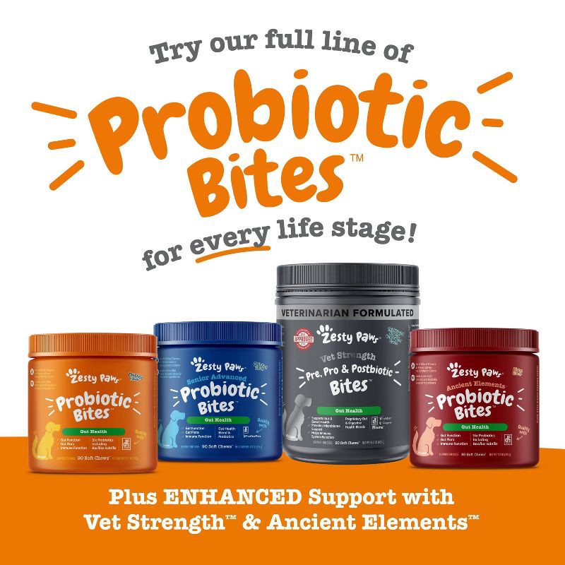 slide 10 of 11, Zesty Paws Probiotic Bites for Dog Pumpkin Flavor - 60ct, 60 ct