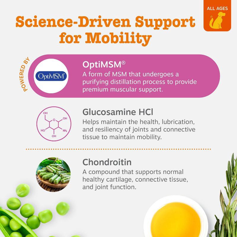 slide 4 of 9, Zesty Paws Hip & Joint Mobility Soft Chews for Dogs - Duck Flavor - 60ct, 60 ct