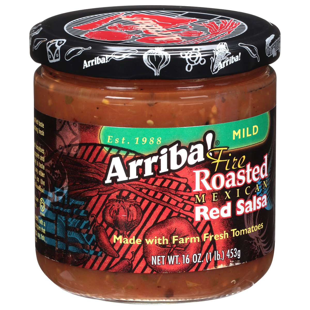 slide 2 of 9, Arriba! Mild Fire Roasted Mexican Red Salsa 16 oz, 16 oz