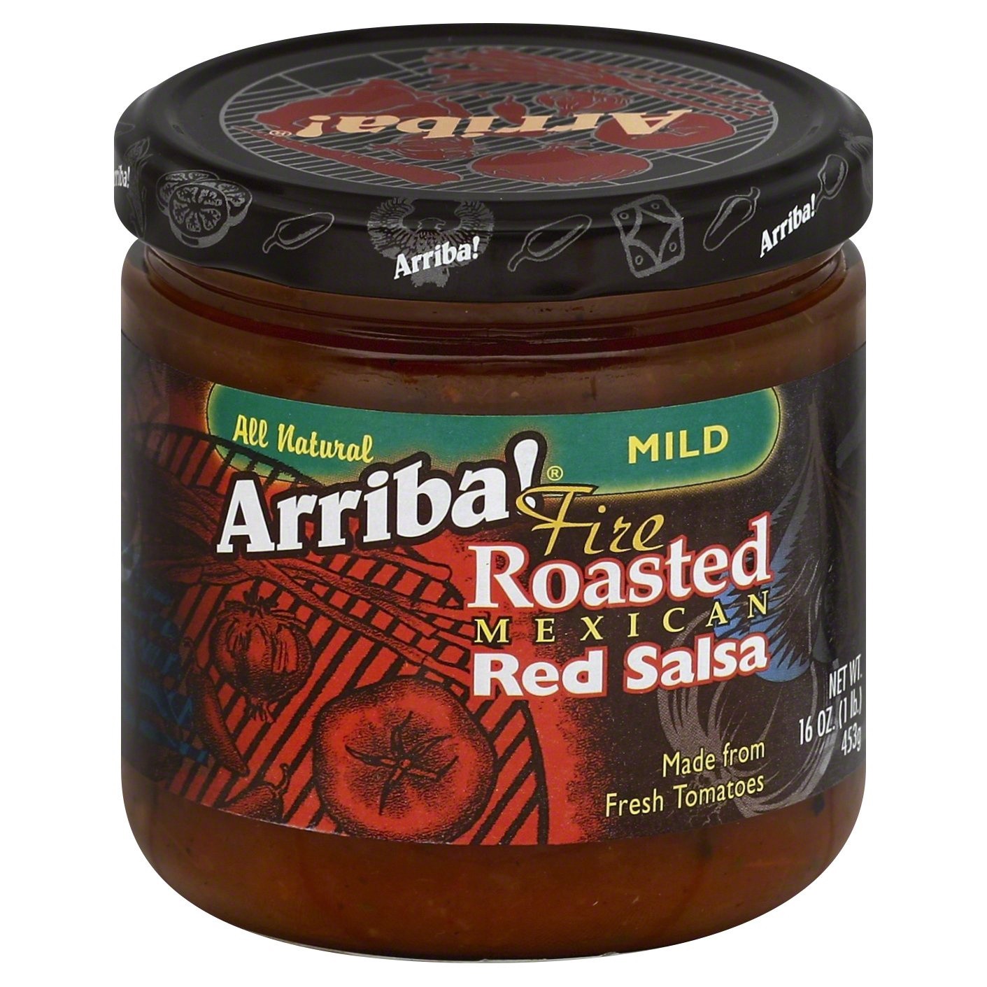 slide 1 of 9, Arriba! Mild Fire Roasted Mexican Red Salsa 16 oz, 16 oz