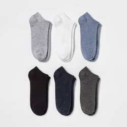 Women's 6pk Low Cut Socks - A New Day™ Denim Assorted Colors 4-10