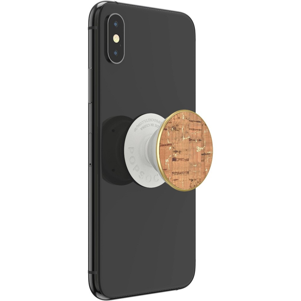 slide 5 of 5, PopSockets PopGrip Cell Phone Grip & Stand - Metalic Cork Gold, 1 ct