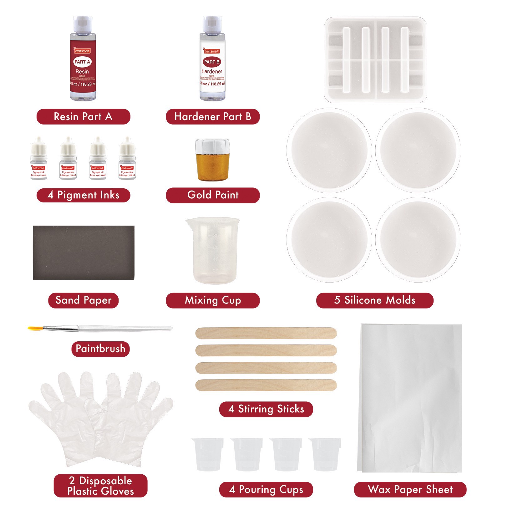 slide 6 of 9, Resin Coasters & Stand Kit By Craft Smart, 4 pigment inks - blue, purple, green, magenta