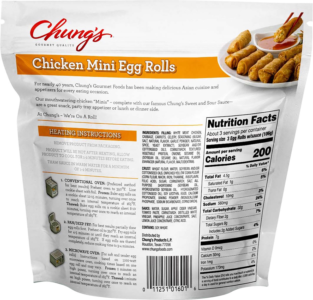 slide 3 of 3, Chung's Mini Chicken Egg Rolls 9 ea, 9 ct